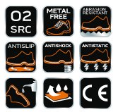 Trzewiki zawodowe O2 SRC, nubuk, rozmiar 47