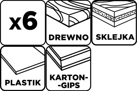 Otwornice z adapterem, 32-54 mm, zestaw 6 szt.