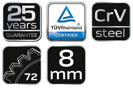 Klucz płasko-oczkowy z grzechotką, 8 mm