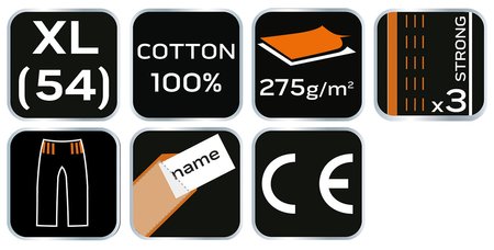 Ogrodniczki robocze HD+, rozmiar XL