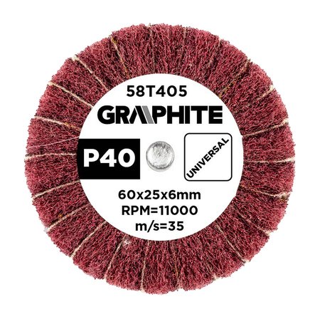 Ściernica listkowa trzpieniowa 60 x 25 x 6 mm, P40