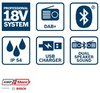 RADIO AKUMULATOROWE GPB 18V-2 SC DAB+/FM BLUETOOTH 0*AH