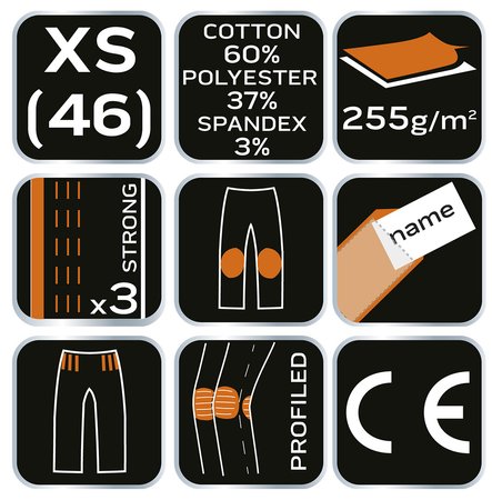 Spodnie robocze CAMO Navy, rozmiar XS