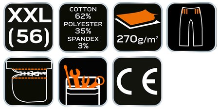 Krótkie spodenki PREMIUM, 62% bawełna, 35% poliester, 3% elastan, rozmiar XXL