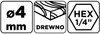 Wiertło do drewna Hex 4.0 mm