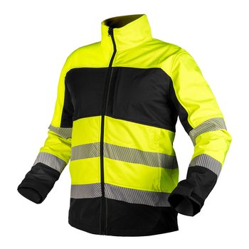 Kurtka robocza ostrzegawcza Softshell, żółto-czarna, rozmiar S