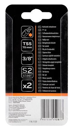 Końcówka TORX T55 x 75 mm, S2 x 2 szt.