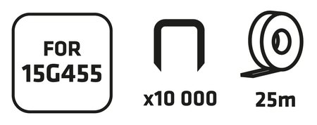 Zestaw taśma 10 sztuk x 25 m i zszywki 10 000 szt.