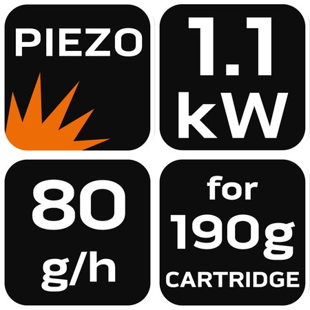 Lampa lutownicza gazowa na naboje 190 g, zapłon piezo