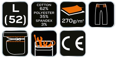 Krótkie spodenki PREMIUM, 62% bawełna, 35% poliester, 3% elastan, rozmiar L