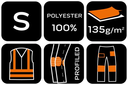 Spodnie robocze Mix&Match, stretch, szare, rozmiar S