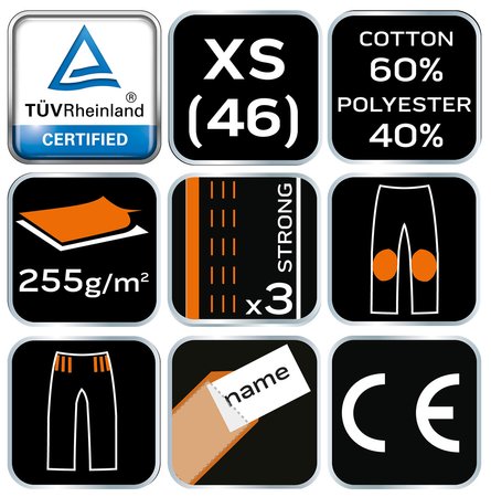 Spodnie robocze CAMO, rozmiar XS