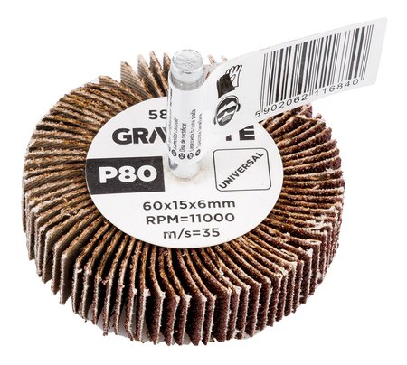 Ściernica listkowa trzpieniowa 60 x 15 x 6 mm, P80