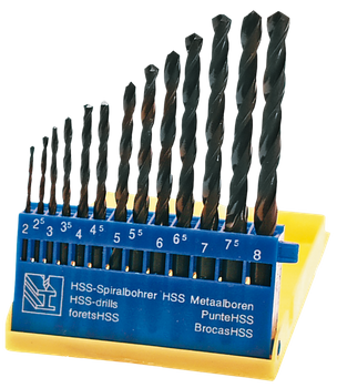Wiertła do metalu HSS, 2.0-8.0 mm, zestaw 13 szt.