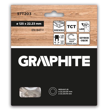 Tarcza do pilarki, widiowa, 125 x 22.23 mm, 40 zębów