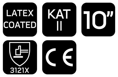 Rękawice robocze, poliester pokryty lateksem (crincle), 3121X, rozmiar 10 (karta)