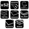 Akcesoria do miniszlifierki, taśmy szlifierskie, kamienie, krażki ścierne, zestaw 52 szt.