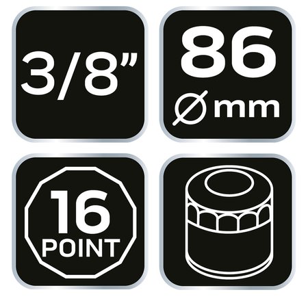 Nasadka do filtra oleju 86 mm, 16 kątna