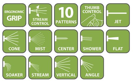 Zraszacz pistoletowy, regulowany strumień