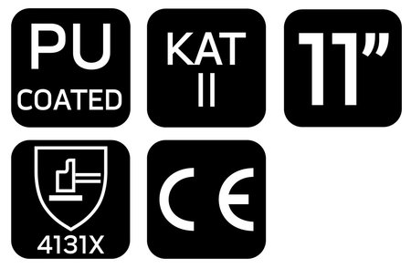 Rękawice robocze, poliester pokryty PU, 4131X, rozmiar 11 (karta)