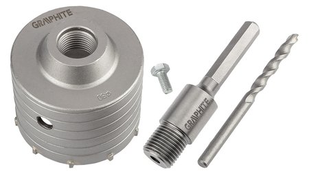 Otwornica widiowa 80 mm z adapterem HEX oraz wiertłem pilotującym