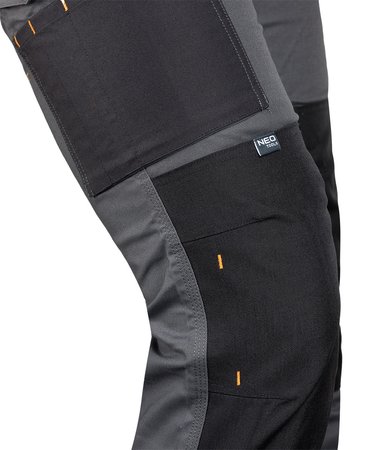 Spodnie robocze Mix&Match, Canvas, wzmocnienia z Cordury, szaro-czarne, rozmiar L