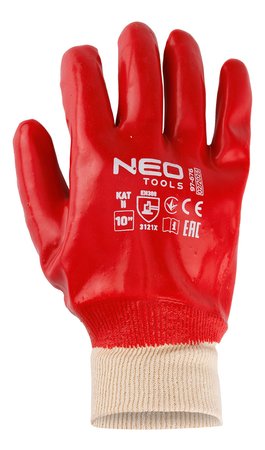 Rękawice robocze, bawełna pokryta w całości PVC, 3121X, rozmiar 10