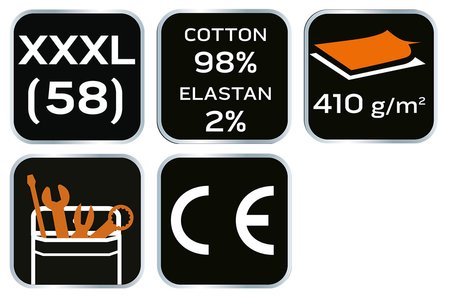 Krótkie spodenki robocze DENIM, czarne, rozmiar XXXL