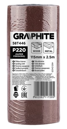 Płótno ścierne w rolce 2,5 m x 115 mm, P220