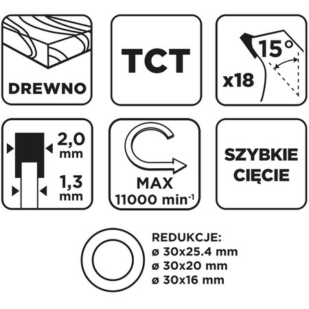 Tarcza do pilarki, widiowa, 160 x 30 mm, 18 zębów
