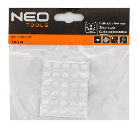 Podkładki silikonowe samoprzylepne 8mm, 30 szt.