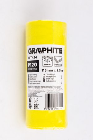 Papier ścierny żółty w rolce 2,5 m x 115 mm, P120