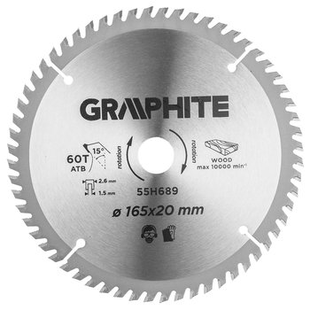 Tarcza do pilarko-zagłębiarki, widiowa, 165 x 1.5 x 2.6 x 20 mm, 60 zębów