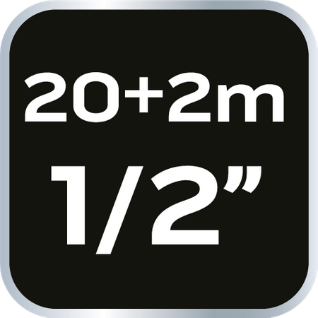 Wąż ogrodowy z automatycznym zwijaczem 1/2", 20 m +2m