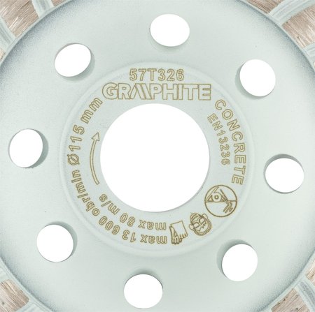 Tarcza diamentowa szlifierska, turbo, 115 x 22.2 mm, na sucho