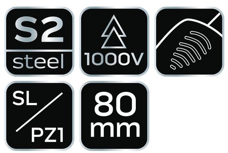 Wkrętak plus-minus 1000V, SL/PZ1 x 80mm