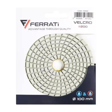 Ferrati Pad Polerski Diamentowy F20143 100mm #200 VELCRO
