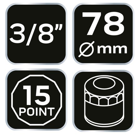 Nasadka do filtra oleju 78 mm, 15 kątna