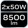 Reflektor podwójny 2x50W SMD LED 8500lm 230V na statywie 1.8m