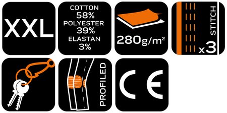 Spodnie robocze Mix&Match, Canvas, szare, rozmiar XXL