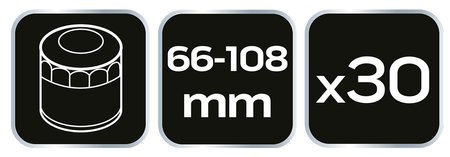 Klucze nasadowe do filtrów oleju - zestaw 30 szt.