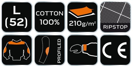 Bluza robocza Motosynteza, 100% bawełna rip stop, rozmiar L