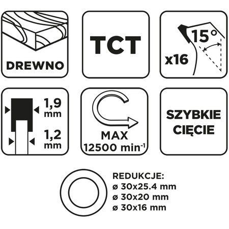 Tarcza do pilarki, widiowa, 130 x 30 mm, 16 zębów