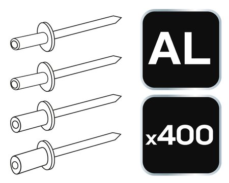 Nity zrywalne aluminiowe, 400 sztuk