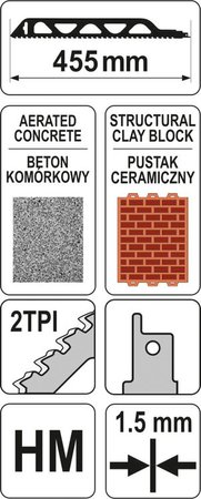 BRZESZCZOT DO PIŁY SZABLASTEJ 455MM DO CEGIEŁ I PUSTAKÓW
