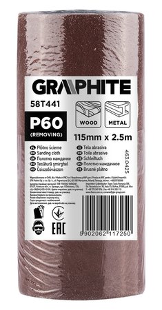 Płótno ścierne w rolce 2,5 m x 115 mm, P60