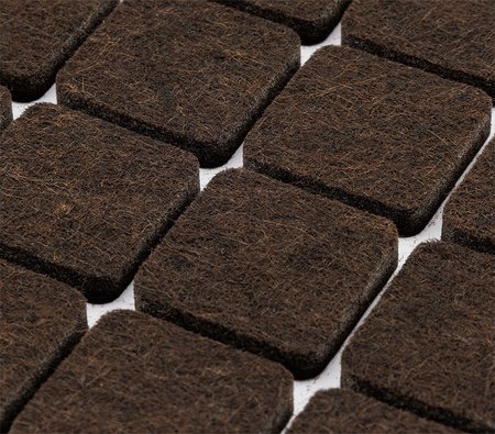 Podkładki filcowe samoprzylepne, ciemnobrązowe 25x25 mm, 16 szt.