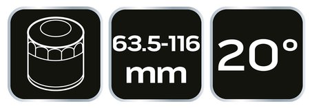 Klucz odgięty szczypcowy (20°) do filtrów oleju 63.5 - 116 mm