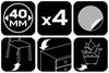 Podkładki filcowe okrągłe samoprzylepne, białe 40 mm, 4 szt.