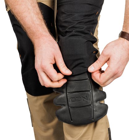 Spodnie robocze Mix&Match, Canvas, wzmocnienia z Cordury, beżowo-czarne, rozmiar M